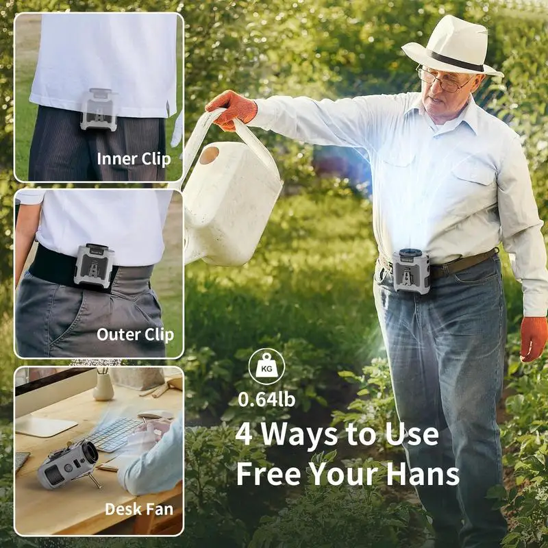 Socool 10000mAh Waist Fan Portable Handheld Hanging Neck Fan Ultra-Strong Wind with Phone Charging LED Light for Outdoor Working Socool 10000mAh Waist Fan Portable Handheld Hanging Neck Fan Ultra-Strong Wind with Phone Charging LED Light for Outdoor Working