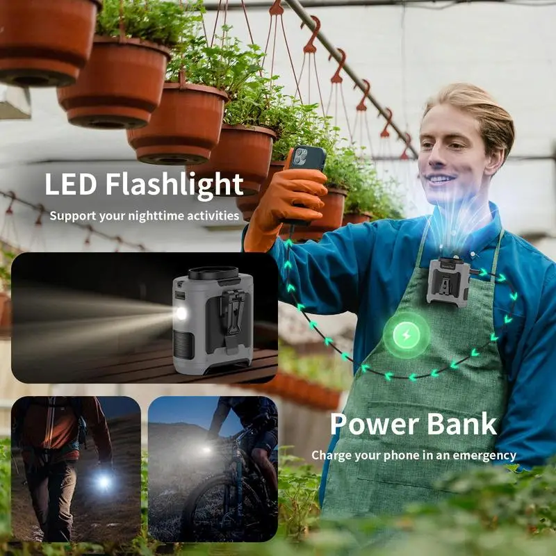 Socool 10000mAh Waist Fan Portable Handheld Hanging Neck Fan Ultra-Strong Wind with Phone Charging LED Light for Outdoor Working Socool 10000mAh Waist Fan Portable Handheld Hanging Neck Fan Ultra-Strong Wind with Phone Charging LED Light for Outdoor Working