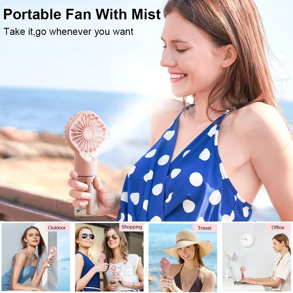 Portable Humidifier Fan Mini Handheld Mist Fan Portable USB Rechargeable Handheld Fan with Humidifier Mini Water Spray Hand Fan Portable Humidifier Fan Mini Handheld Mist Fan Portable USB Rechargeable Handheld Fan with Humidifier Mini Water Spray Hand Fan