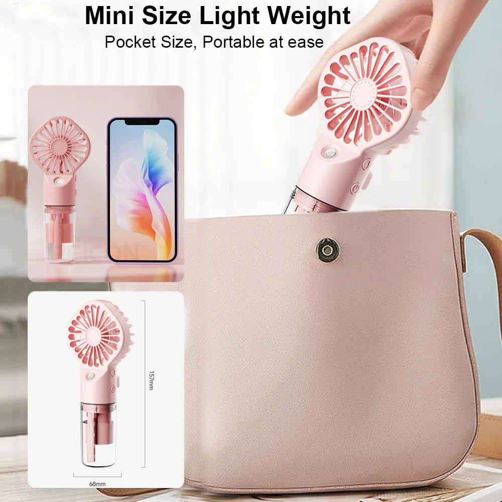Portable Humidifier Fan Mini Handheld Mist Fan Portable USB Rechargeable Handheld Fan with Humidifier Mini Water Spray Hand Fan Portable Humidifier Fan Mini Handheld Mist Fan Portable USB Rechargeable Handheld Fan with Humidifier Mini Water Spray Hand Fan