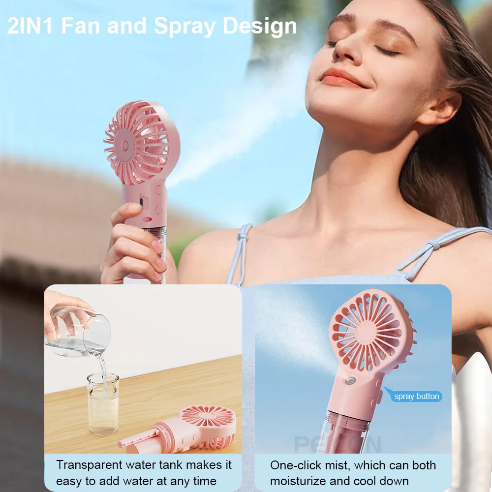 Portable Humidifier Fan Mini Handheld Mist Fan Portable USB Rechargeable Handheld Fan with Humidifier Mini Water Spray Hand Fan Portable Humidifier Fan Mini Handheld Mist Fan Portable USB Rechargeable Handheld Fan with Humidifier Mini Water Spray Hand Fan