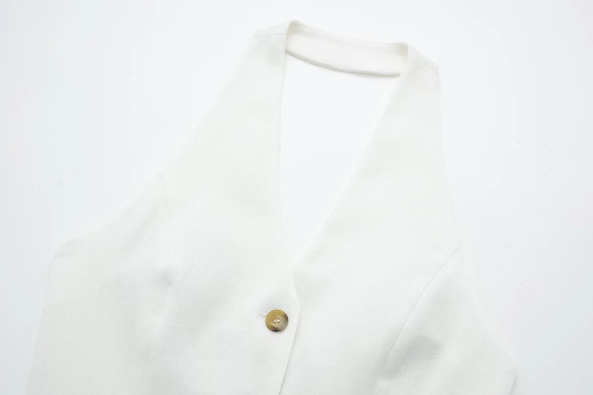 TRAFZA Women 2 Piece Set Halter Neck Single-Breasted Pocket Sleeveless Halter Vest Tops+High Waist Zipper Pockets Wide Leg Pant