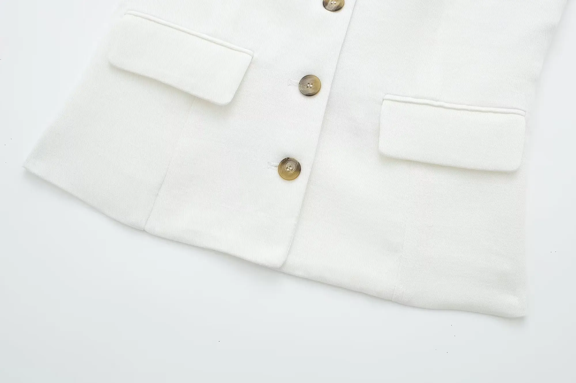 TRAFZA Women 2 Piece Set Halter Neck Single-Breasted Pocket Sleeveless Halter Vest Tops+High Waist Zipper Pockets Wide Leg Pant