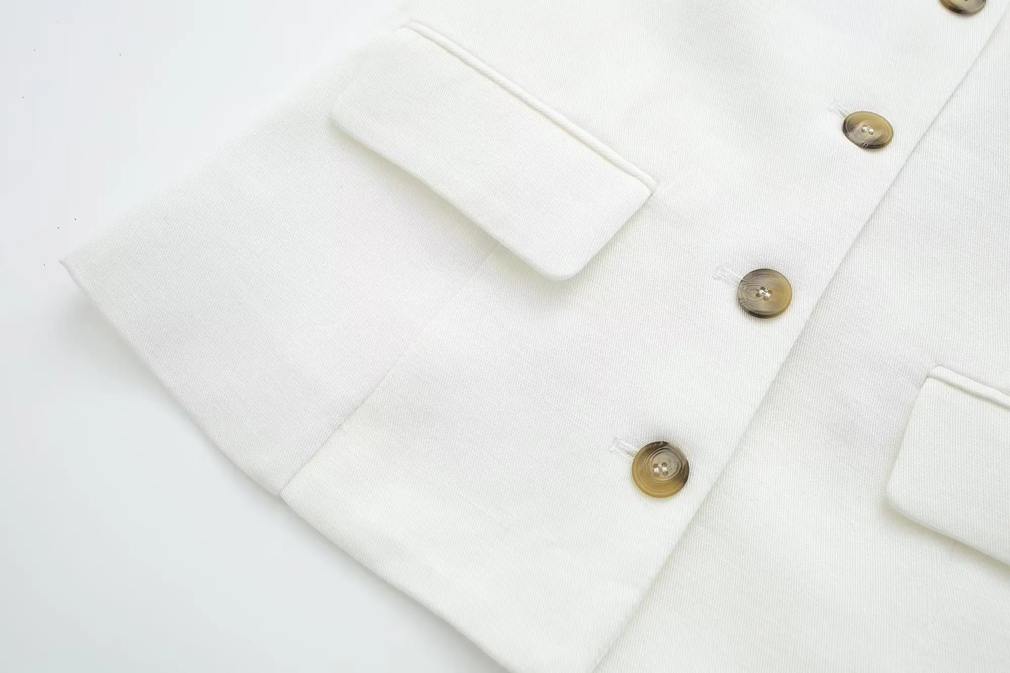 TRAFZA Women 2 Piece Set Halter Neck Single-Breasted Pocket Sleeveless Halter Vest Tops+High Waist Zipper Pockets Wide Leg Pant