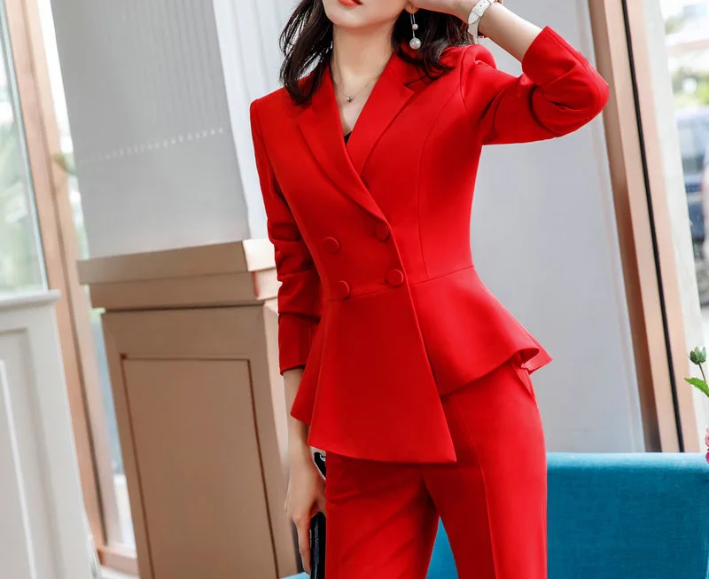 Yitimuceng Elegant Blazer Women Fashion Office Long Sleeve Suits Solid Single Breasted Button 2025 New All Seasons Pant Suits Yitimuceng Elegant Blazer Women Fashion Office Long Sleeve Suits Solid Single Breasted Button 2025 New All Seasons Pant Suits