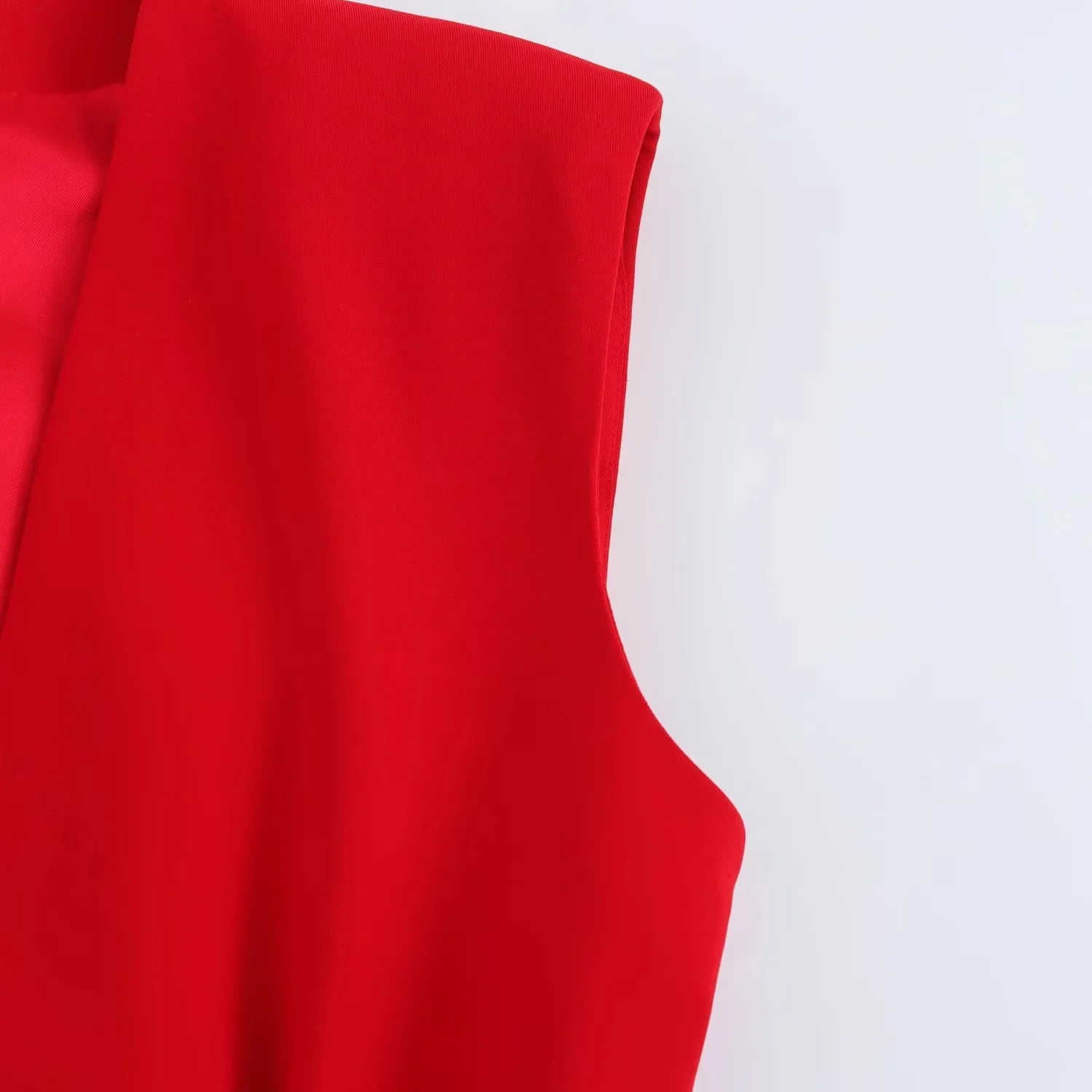 TRAFZA Office Lady Chic Red Vest Blazer Suits V Neck Sashes Sleeveless Blazer High Waist Wide Leg Pants Fashion 2025 Summer Sets