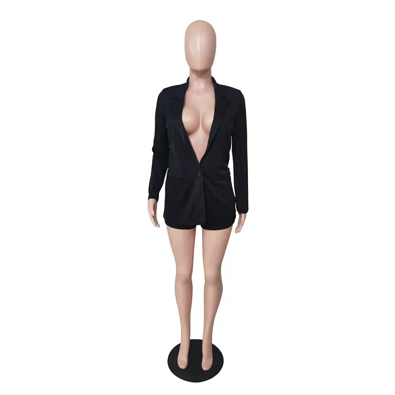 Elegant Business Workwear Blazer Suits Womens Two Peice Sets Office Lady Blazer Coat + Short Sets 2 Piece Matching Sets Outfits