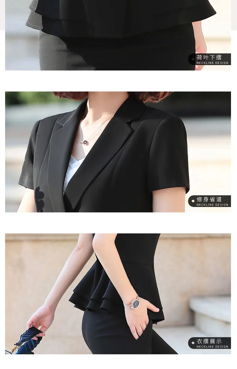 Naviu Women Pants Suit New Summer Fashion Short Sleeve Slim Blazer and Trousers Business Temperament Office Lady Work Wear Naviu Women Pants Suit New Summer Fashion Short Sleeve Slim Blazer and Trousers Business Temperament Office Lady Work Wear