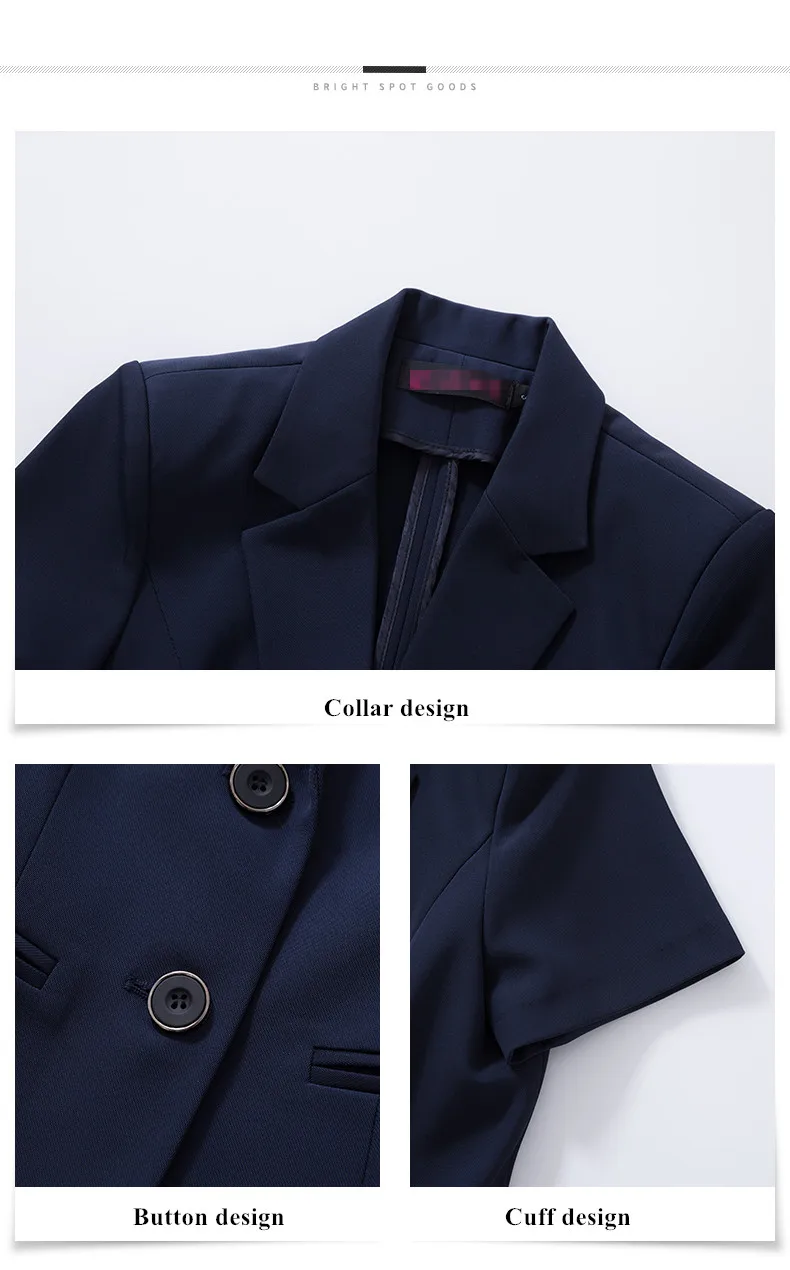 Naviu New Fashion Women Formal Suits Business Temperament Short Sleeve Slim Blazer and Trousers Office Ladies Work Wear Naviu New Fashion Women Formal Suits Business Temperament Short Sleeve Slim Blazer and Trousers Office Ladies Work Wear