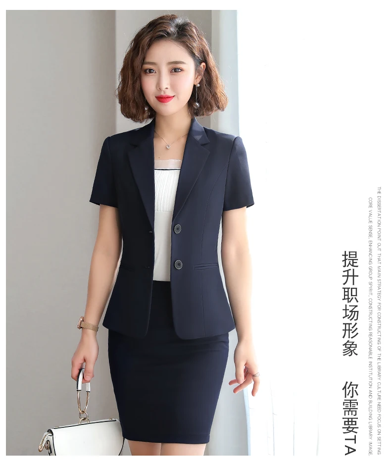 Naviu New Fashion Women Formal Suits Business Temperament Short Sleeve Slim Blazer and Trousers Office Ladies Work Wear Naviu New Fashion Women Formal Suits Business Temperament Short Sleeve Slim Blazer and Trousers Office Ladies Work Wear