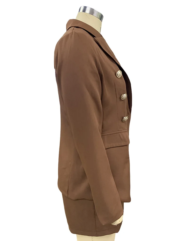 BAMBOOBOY Office Lady Women Blazer Suits Long Sleeve Turn-Down Neck Blazer+ Shorts Summer Street Wear 2 Pieces Sets with Button