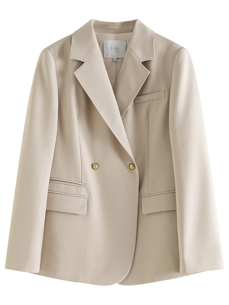 FSLE Women Blazer Temperament Suit Jacket for Office Lady Sets Formal Female Blazer Vest Skirt 24FS11075