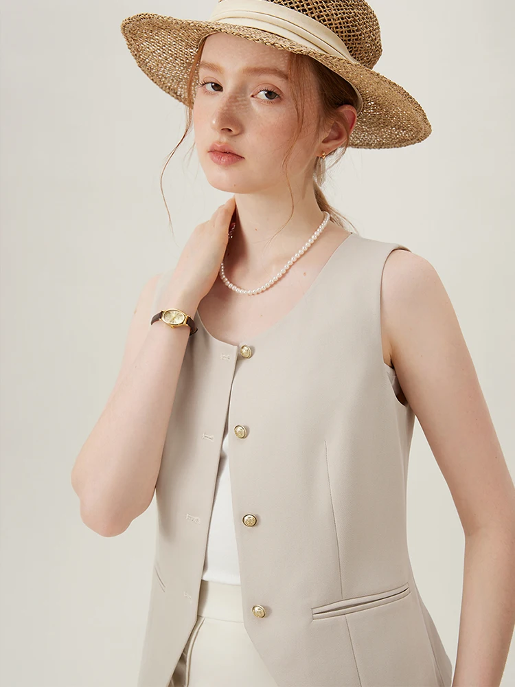 FSLE Women Blazer Temperament Suit Jacket for Office Lady Sets Formal Female Blazer Vest Skirt 24FS11075