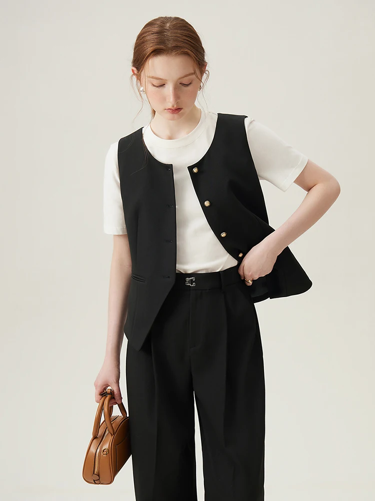 FSLE Women Blazer Temperament Suit Jacket for Office Lady Sets Formal Female Blazer Vest Skirt 24FS11075