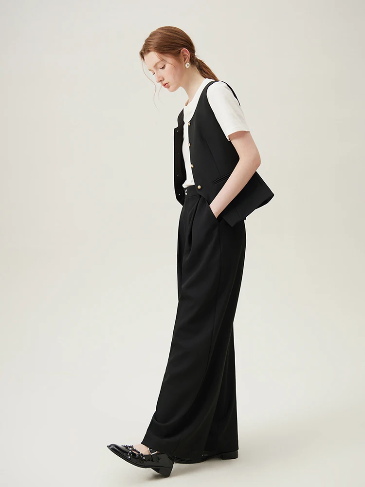 FSLE Women Blazer Temperament Suit Jacket for Office Lady Sets Formal Female Blazer Vest Skirt 24FS11075