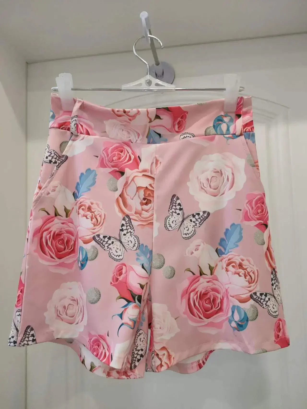 Set Woman 2 Pieces Spring Summer New Korean Fashion Casual Long Sleeve Blazer Coats Suits Elegant Printing Belt Shorts Sets