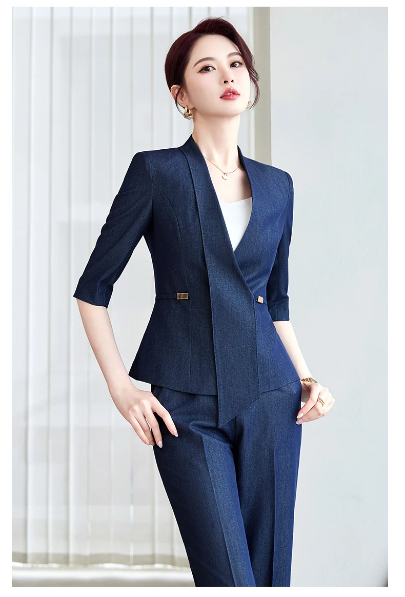 NAVIU New Spring Summer Female Elegant Women Skirt Suits Apricot Navy Blue Blazer And Skirt Business Office Lady 2 Pieces Set NAVIU New Spring Summer Female Elegant Women Skirt Suits Apricot Navy Blue Blazer And Skirt Business Office Lady 2 Pieces Set