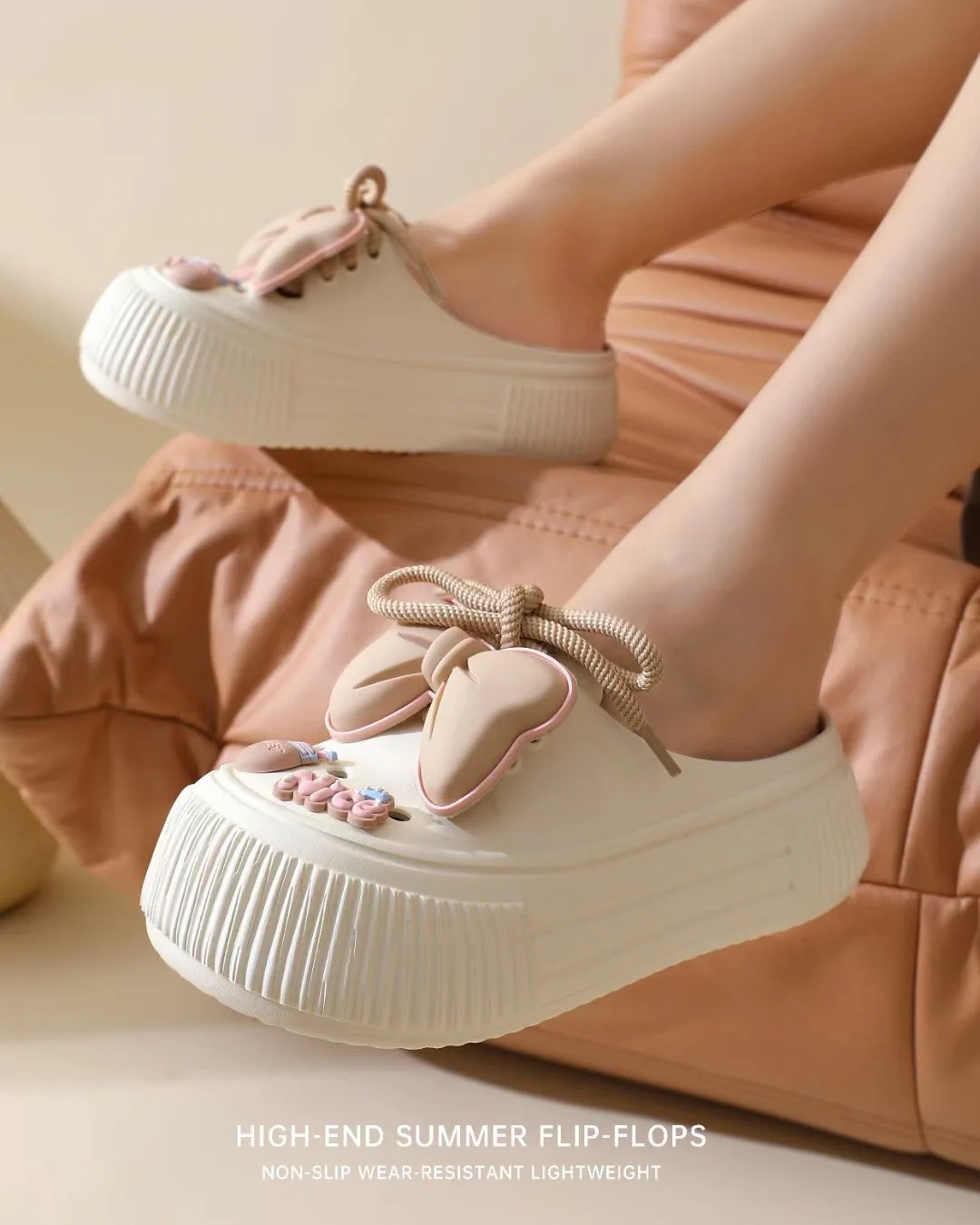 New Sandals DIY  Platform Sandals for Women 2024 Summer Thick Sole Beach Sandals Woman Flowers Non Slip EVA Clogs Garden Shoes