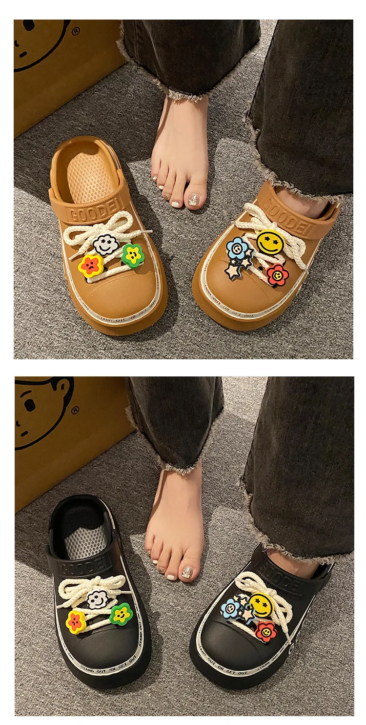 Women Sandals 2024 New Arrival Elegant Clogs Fashion Street Beach Slides Height Increasing Slippers For Girls