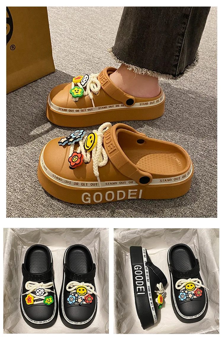 Women Sandals 2024 New Arrival Elegant Clogs Fashion Street Beach Slides Height Increasing Slippers For Girls