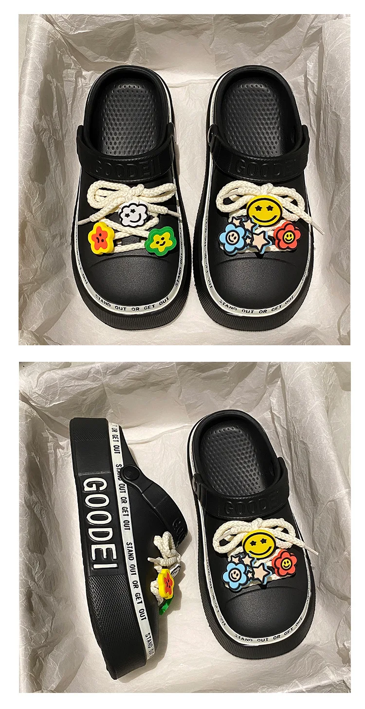 Women Sandals 2024 New Arrival Elegant Clogs Fashion Street Beach Slides Height Increasing Slippers For Girls