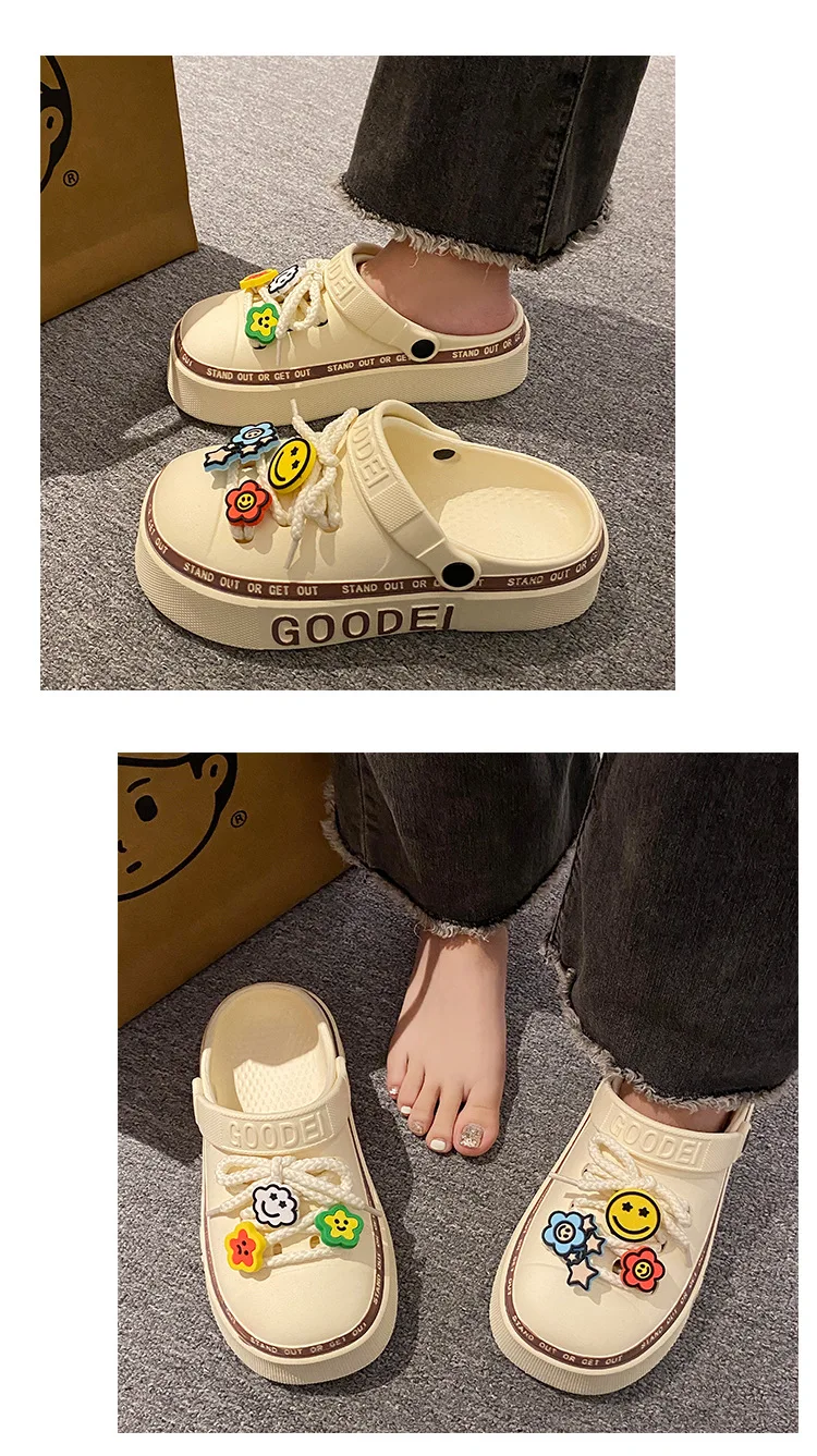 Women Sandals 2024 New Arrival Elegant Clogs Fashion Street Beach Slides Height Increasing Slippers For Girls