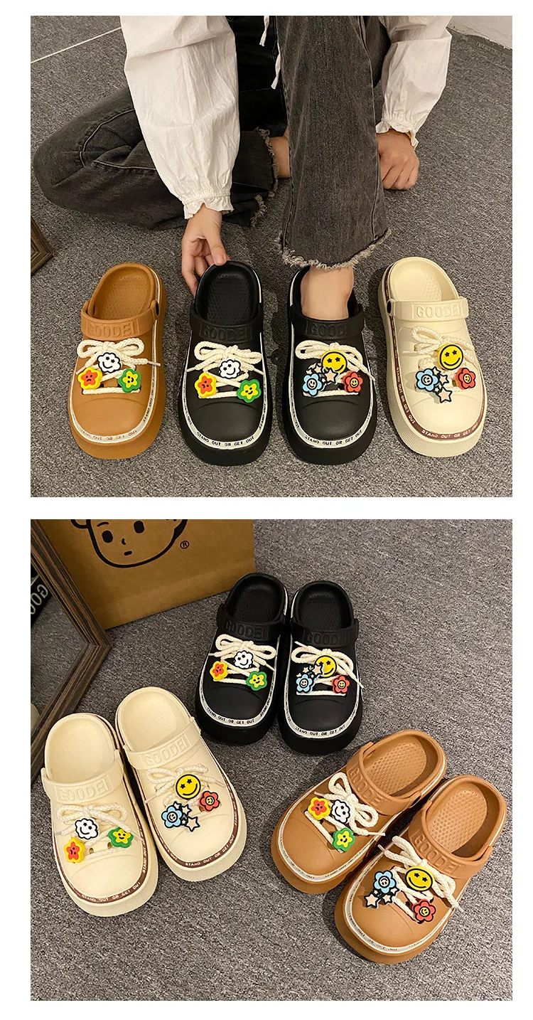 Women Sandals 2024 New Arrival Elegant Clogs Fashion Street Beach Slides Height Increasing Slippers For Girls