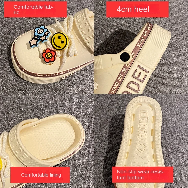 Women Sandals 2024 New Arrival Elegant Clogs Fashion Street Beach Slides Height Increasing Slippers For Girls Women Sandals 2024 New Arrival Elegant Clogs Fashion Street Beach Slides Height Increasing Slippers For Girls