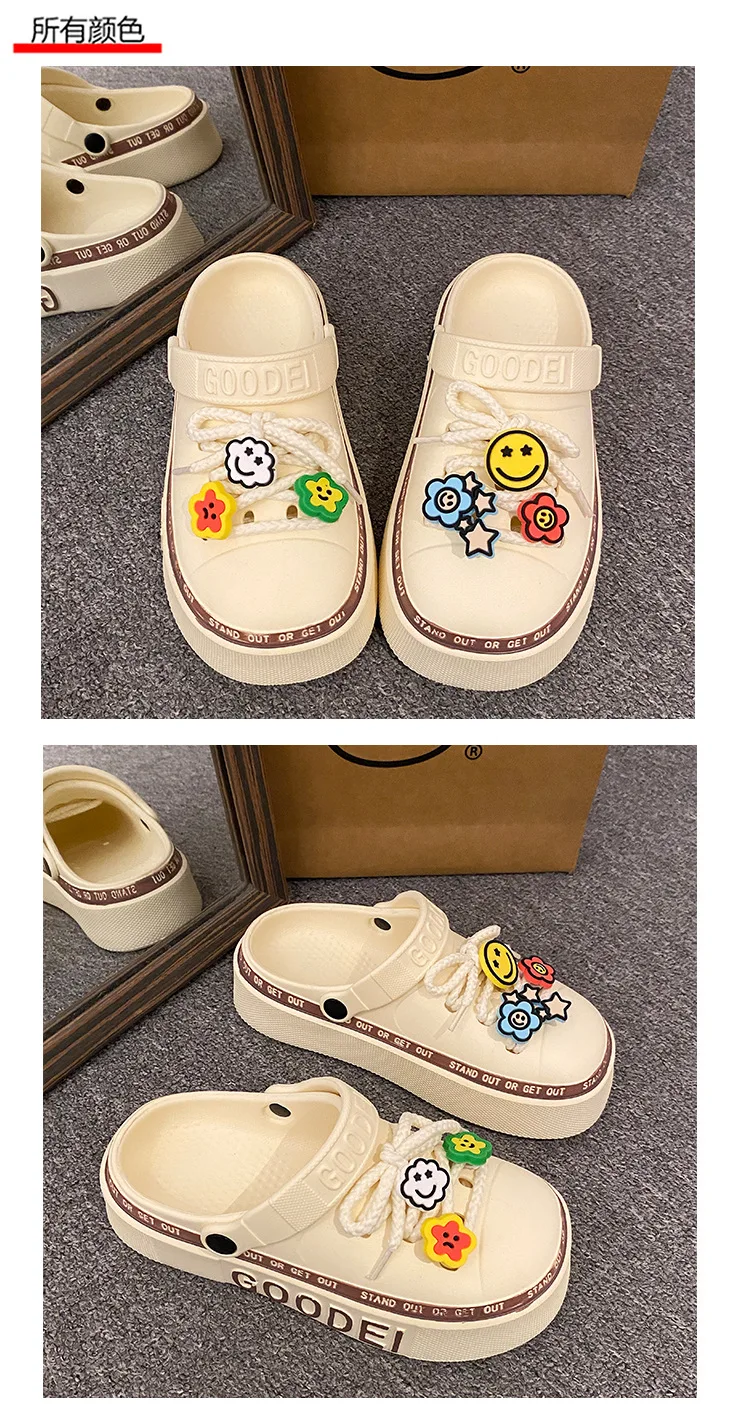 Women Sandals 2024 New Arrival Elegant Clogs Fashion Street Beach Slides Height Increasing Slippers For Girls