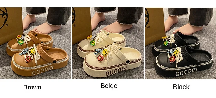 Women Sandals 2024 New Arrival Elegant Clogs Fashion Street Beach Slides Height Increasing Slippers For Girls