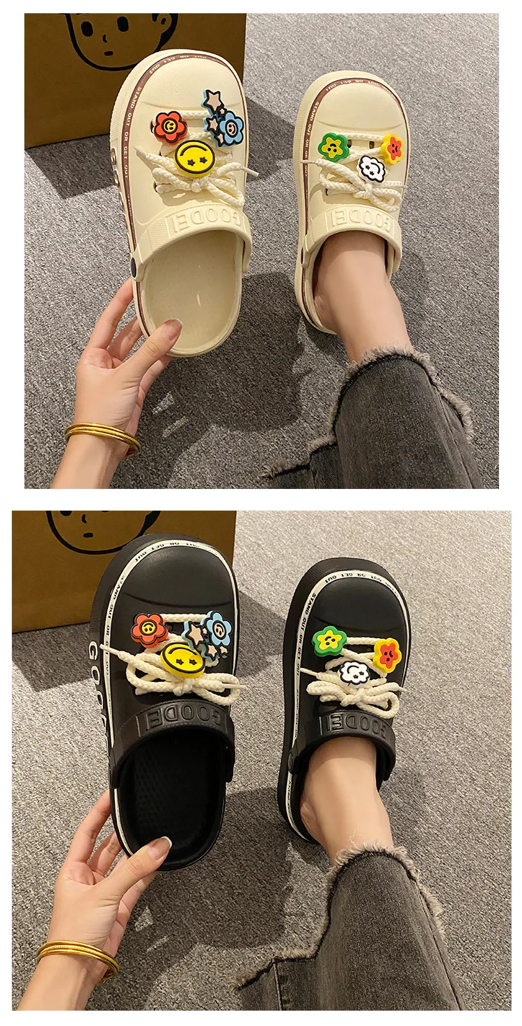 Women Sandals 2024 New Arrival Elegant Clogs Fashion Street Beach Slides Height Increasing Slippers For Girls