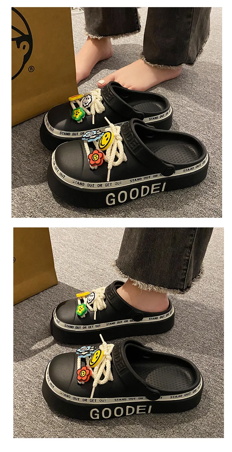 Women Sandals 2024 New Arrival Elegant Clogs Fashion Street Beach Slides Height Increasing Slippers For Girls