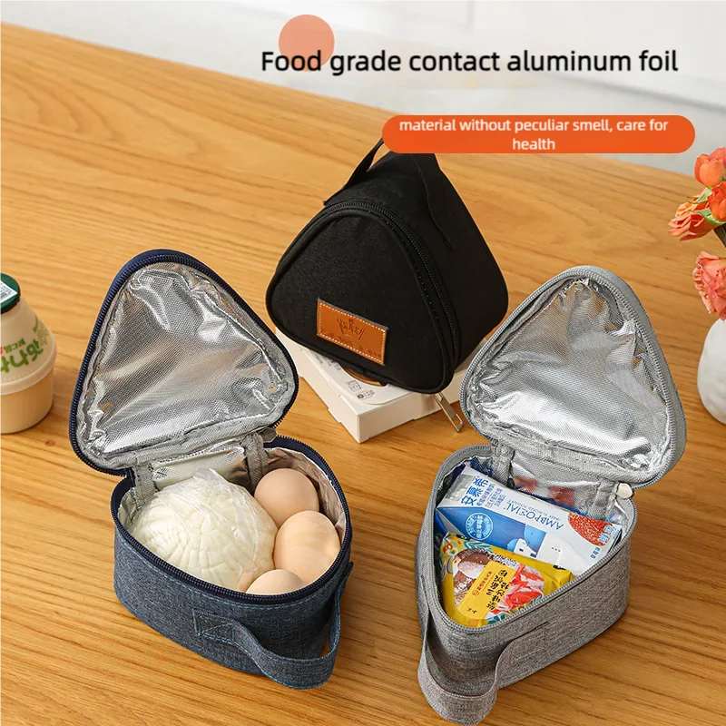 Mini Triangular Insulation Bag Aluminum Foil Thermal Cooler Lunch Tote Student Rice Ball Bag Lunch Box Bento Lunch Carry Bags