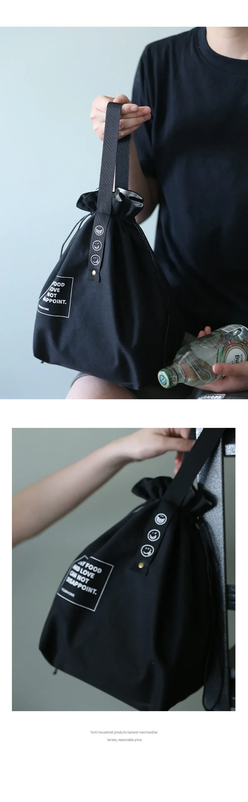 Outdoor Portable Picnic Dinner Container Canvas Lunch Bag Bento Box Handbag School Fresh Keeping Food Storage Tote Accessories