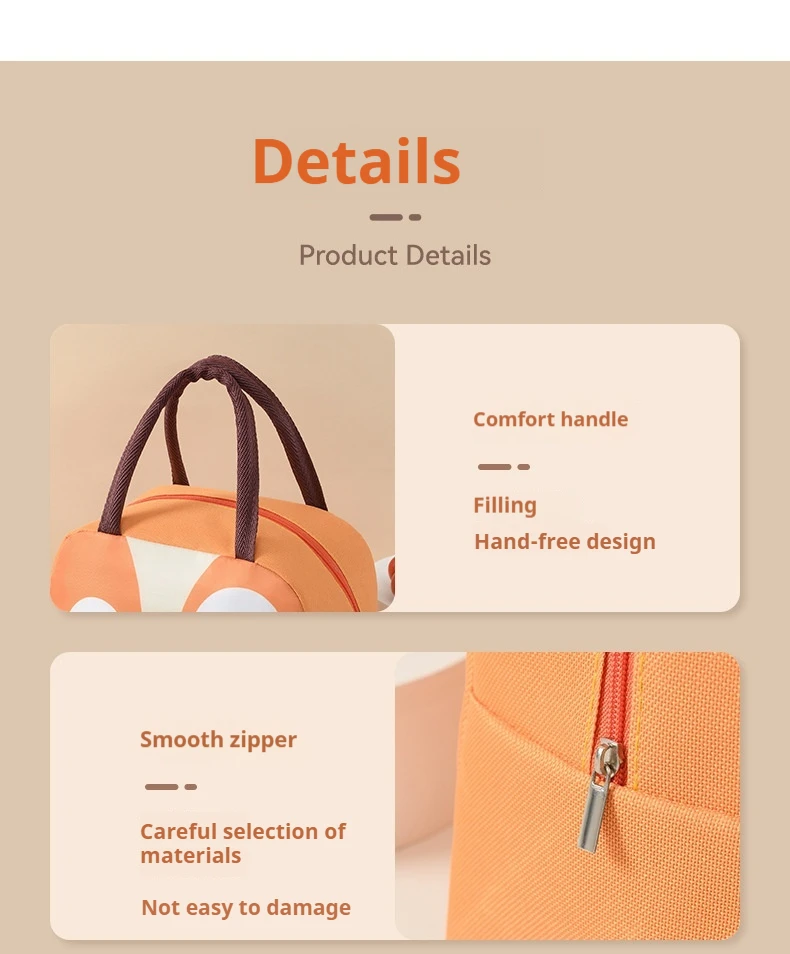 Thickened Cute Bag Oxford Cloth Bag Insulated Bento Portable Cartoon Portable Handbag Lunch Box Pet Ice Preservation Bag