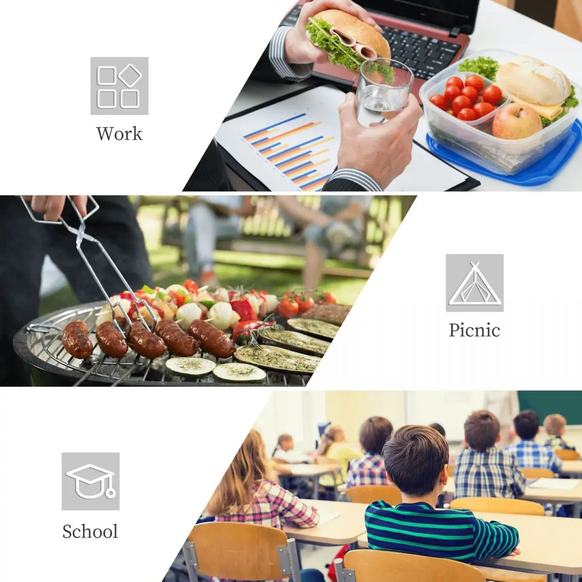 Large Capacity cartoon dog  Nope Not Today Insulated Lunch Bags Accessories Lunch Food Box Thermal Cooler For School