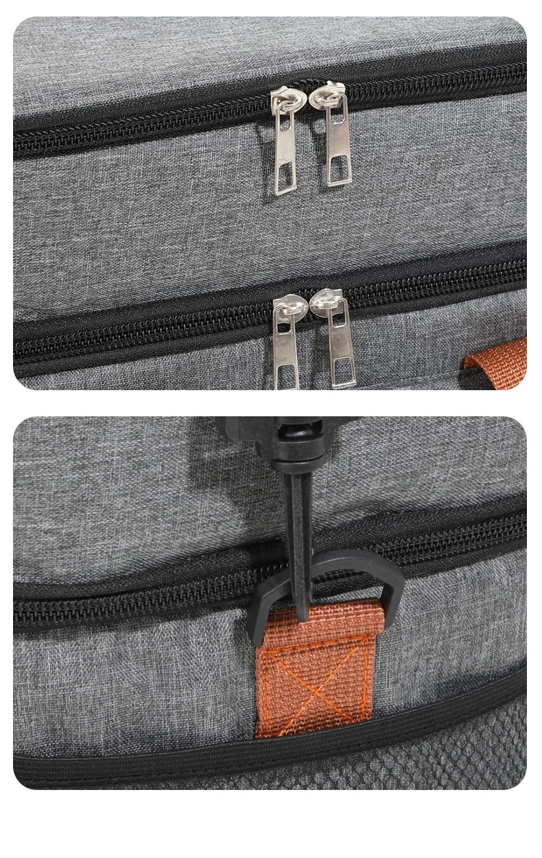 Multifunctional Double Layers Tote Cooler Lunch Bags for Women Men Large Capacity Travel Picnic Lunch Box with Shoulder Strap