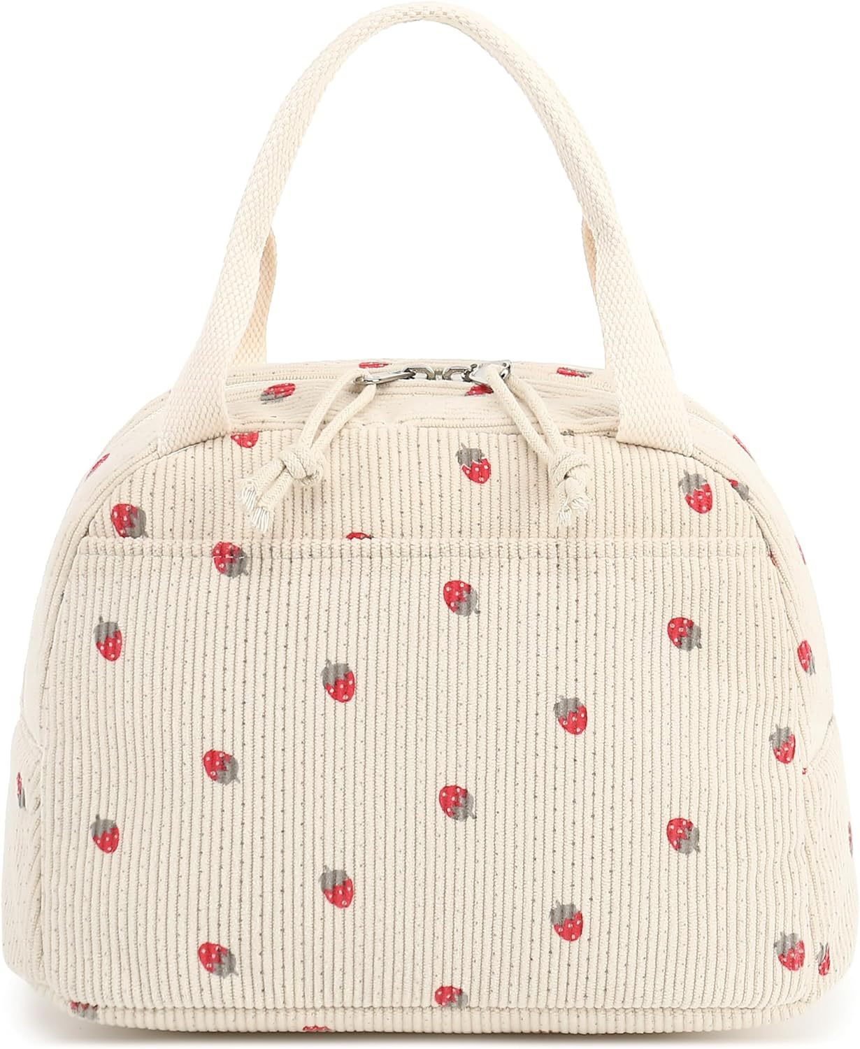 Corduroy Lunch Bag Thermal Insulation Lunch Box Storage Handbag Multifunctional Kid School Cooler Bag Picnic FoodPouch Loncheras