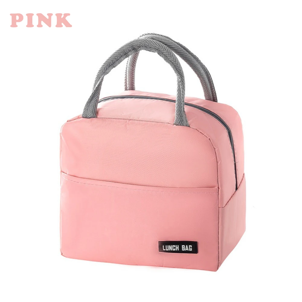 New solid color twill bento bag portable thermal bag thickened student lunch box bag bento bag meal bag
