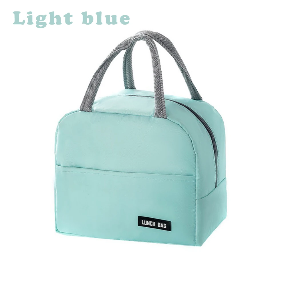 New solid color twill bento bag portable thermal bag thickened student lunch box bag bento bag meal bag