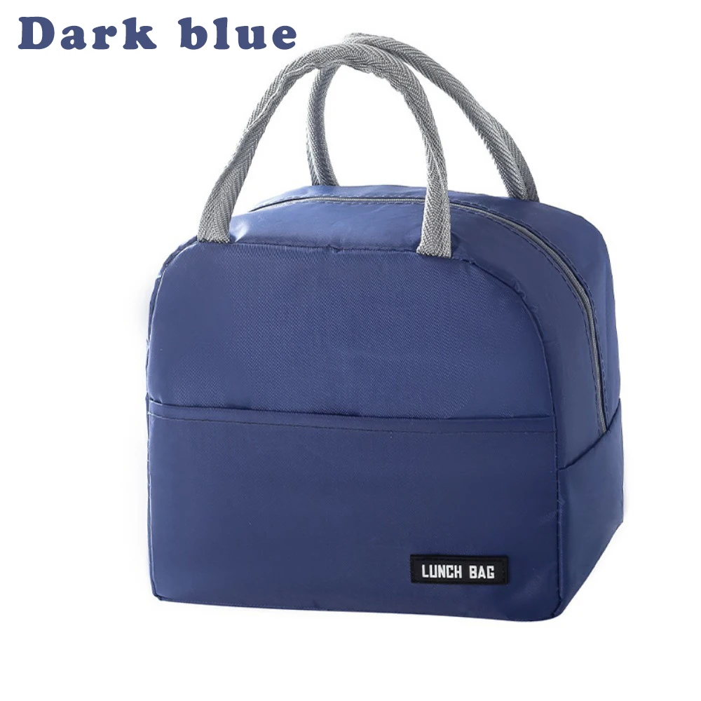 New solid color twill bento bag portable thermal bag thickened student lunch box bag bento bag meal bag
