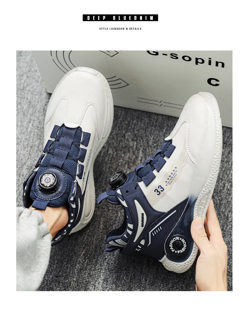 Mens Sneakers with Rotating Buckle Comfy Non Slip Lace up Durable Shoes for Mens Outdoor Activities Mens Sneakers with Rotating Buckle Comfy Non Slip Lace up Durable Shoes for Mens Outdoor Activities