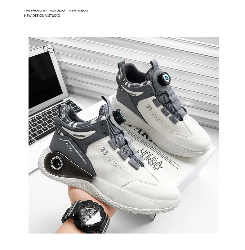 Mens Sneakers with Rotating Buckle Comfy Non Slip Lace up Durable Shoes for Mens Outdoor Activities Mens Sneakers with Rotating Buckle Comfy Non Slip Lace up Durable Shoes for Mens Outdoor Activities