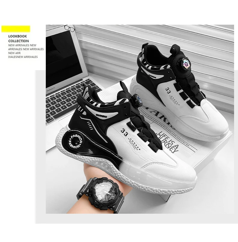 Mens Sneakers with Rotating Buckle Comfy Non Slip Lace up Durable Shoes for Mens Outdoor Activities Mens Sneakers with Rotating Buckle Comfy Non Slip Lace up Durable Shoes for Mens Outdoor Activities