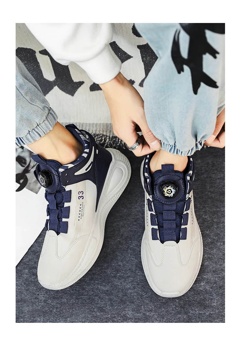 Mens Sneakers with Rotating Buckle Comfy Non Slip Lace up Durable Shoes for Mens Outdoor Activities Mens Sneakers with Rotating Buckle Comfy Non Slip Lace up Durable Shoes for Mens Outdoor Activities