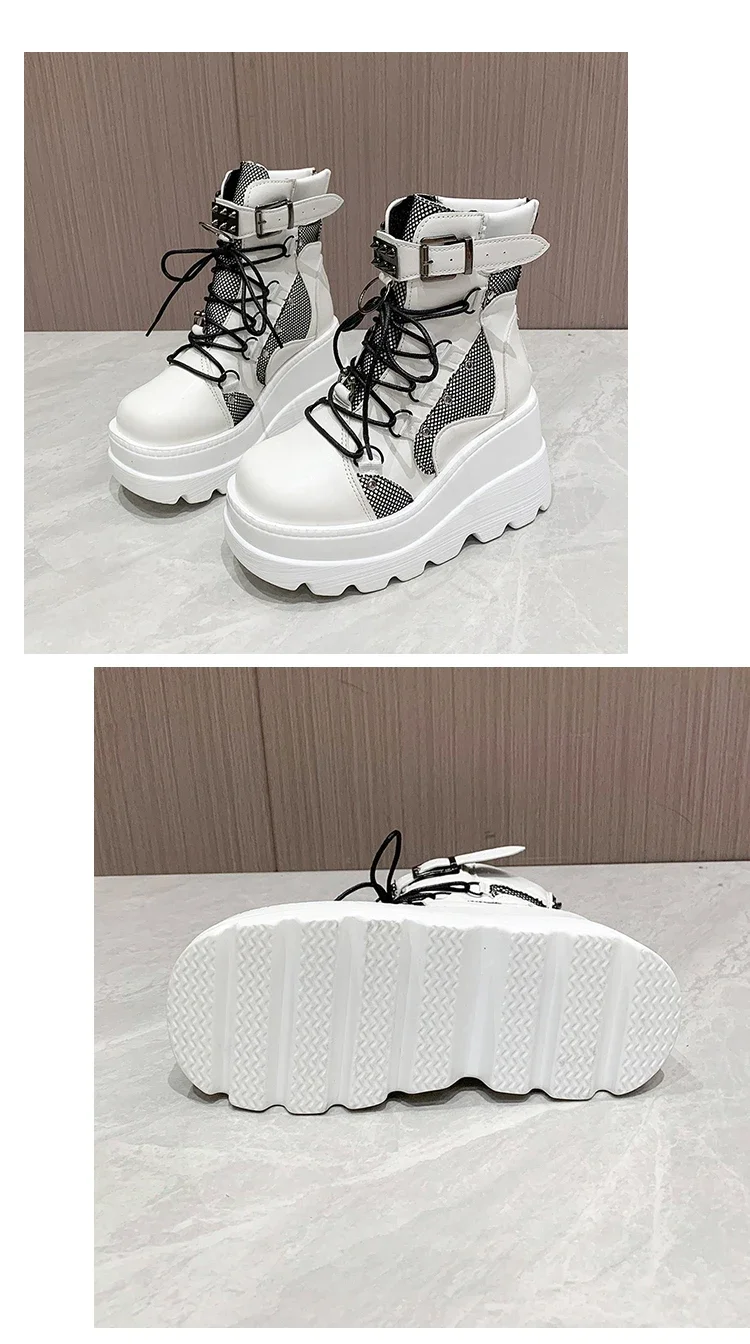 Women's Boots 2024 Autumn Women Ankle Boots Platform Wedges High Heels Short Boots New Fashion Design Zip Cosplay Shoes of Women