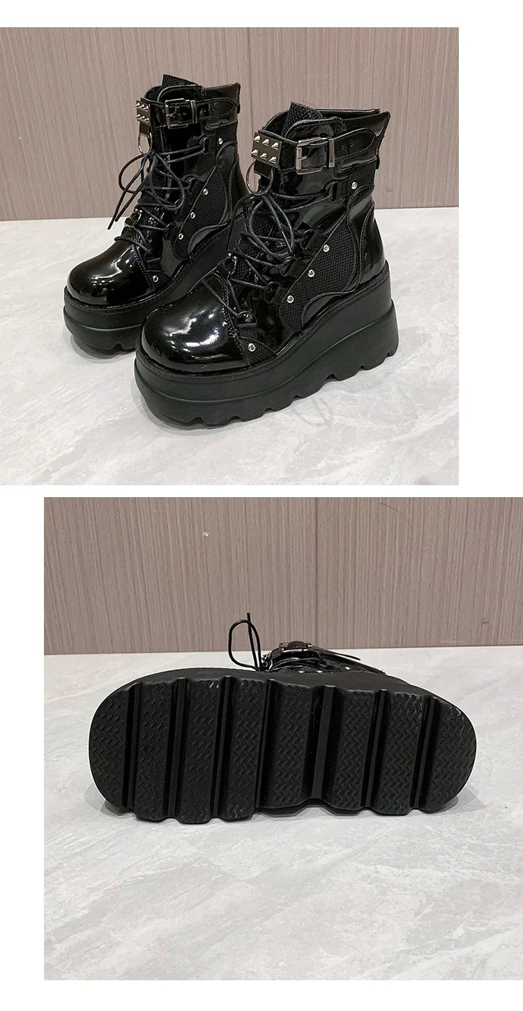 Women's Boots 2024 Autumn Women Ankle Boots Platform Wedges High Heels Short Boots New Fashion Design Zip Cosplay Shoes of Women