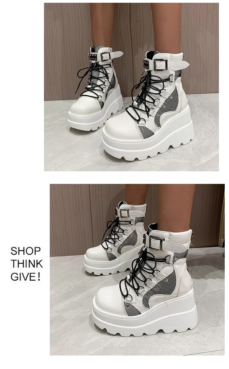 Women's Boots 2024 Autumn Women Ankle Boots Platform Wedges High Heels Short Boots New Fashion Design Zip Cosplay Shoes of Women