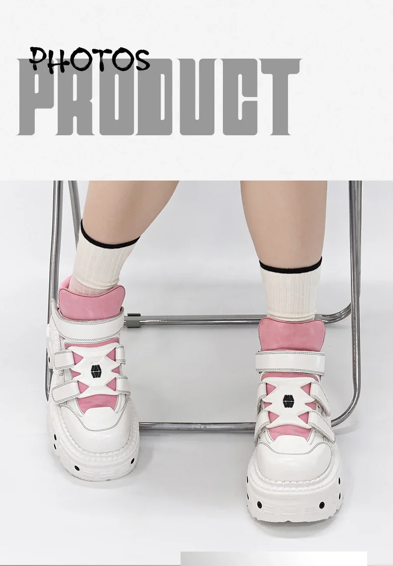 Gothic Ankle Rock Boots 2025 Woman Sneakers New Punk Style Women Shoes Lace-up Heel Height Platform Shoes Woman Metal Decor