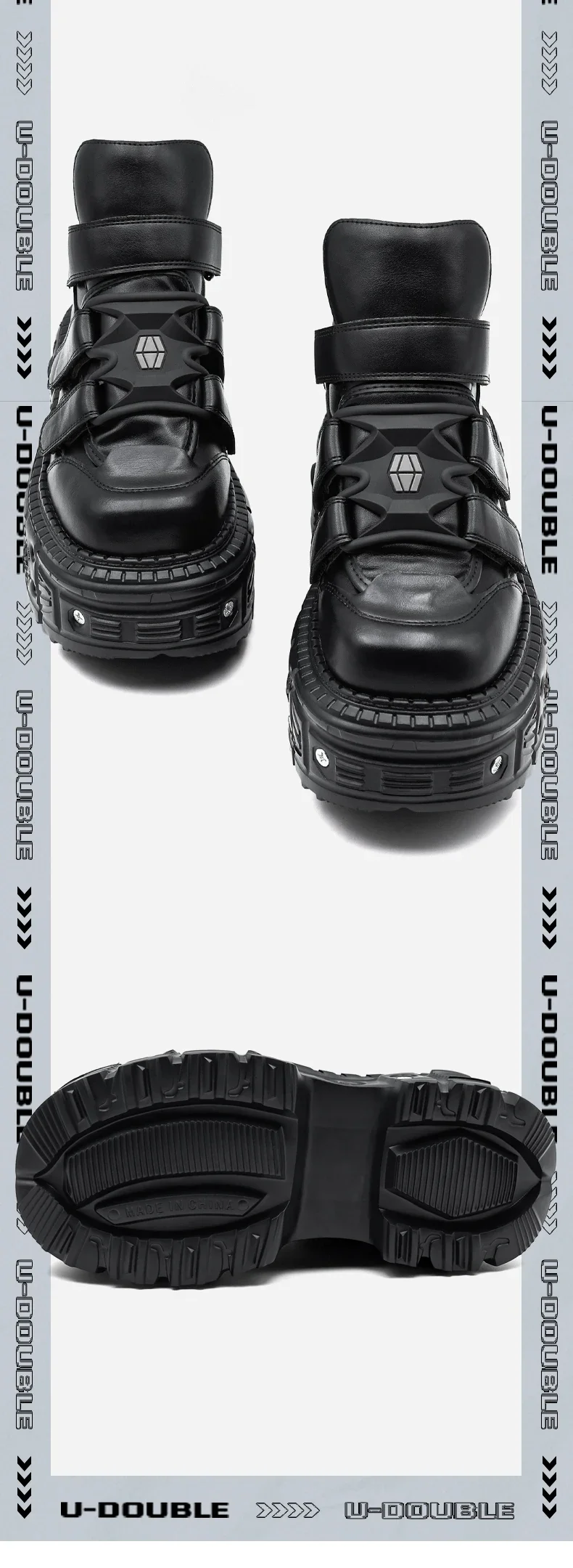 2025 New Punk Style Women Shoes Gothic Ankle Rock Boots Lace-up Heel Height 9CM Platform Shoes Woman Metal Decor Woman Sneakers